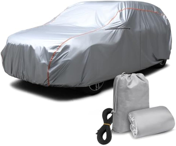 Daolar Waterproof Car Cover All Weather Snowproof UV Protection Windproof Outdoor Full car Cover, Universal Fit for Sedan up to 194"